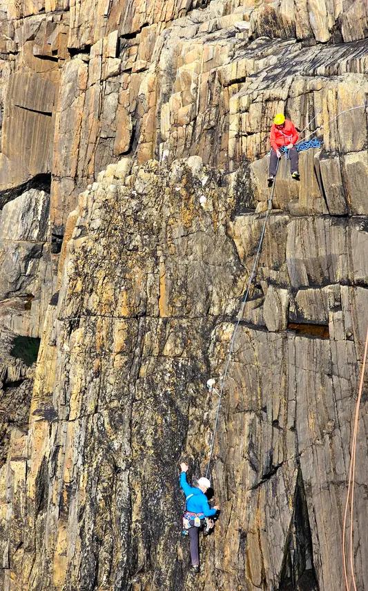 Big Jessie near Hulk Wall 2024, David Walsh taking up Paddy O’Brien
